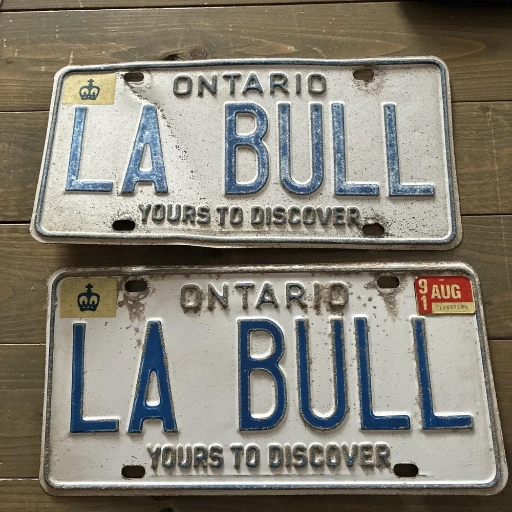 Ontario Custom Vanity Plates LA BULL 1991 Yours To Discover